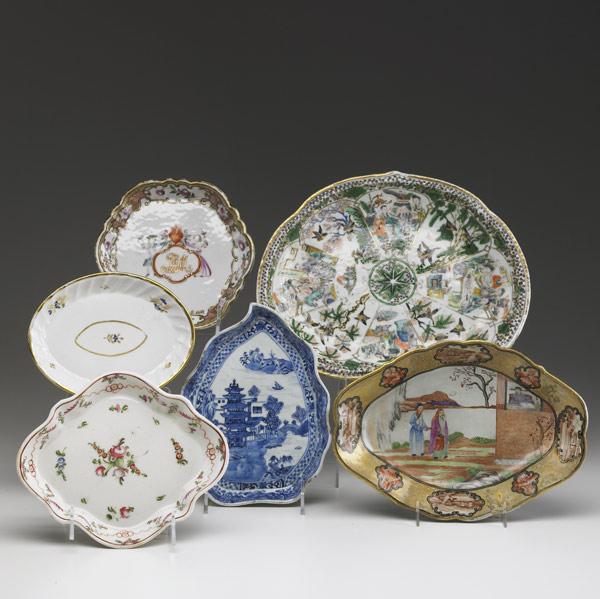 Appraisal: CHINESE EXPORT Four serving dishes includes three oval and one