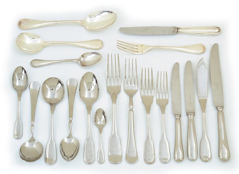 Appraisal: A COMPREHENSIVE SUITE OF CHRISTOFFLE CAPRICORN SILVER PLATE FLATWARE TOGETHER