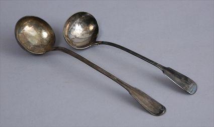 Appraisal: FRENCH SILVER LADLE IN THE FIDDLE AND THREAD PATTERN AND