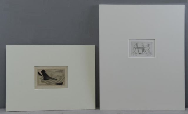 Appraisal: Two Abstract Etchings Jacques Villon DorothyDehner Jacques Villon French -