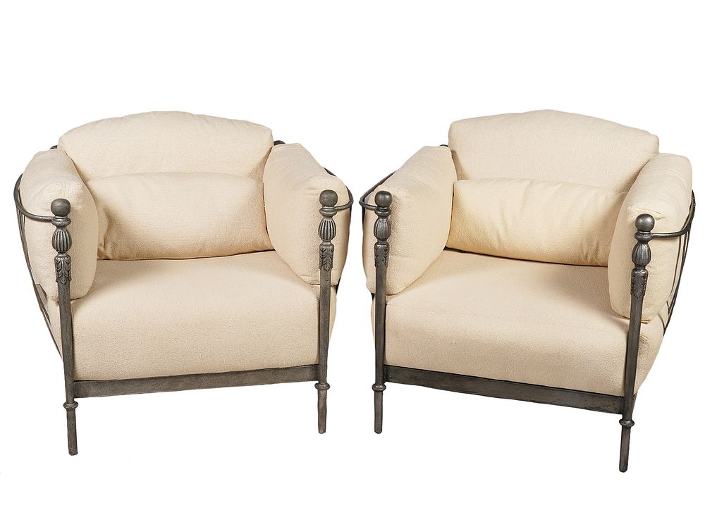 Appraisal: Pr Michael Taylor Montecito Lounge Chairs Pair of Michael Taylor