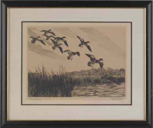 Appraisal: Richard Evett Bishop American - etching titled Early Morning signed