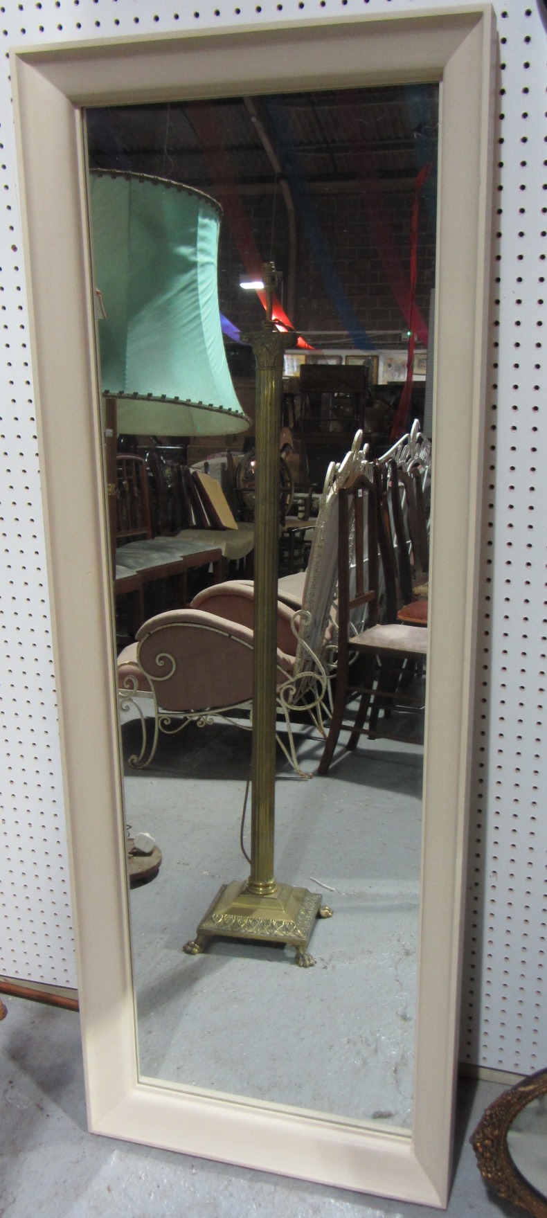 Appraisal: A cream painted th century rectangular mirror