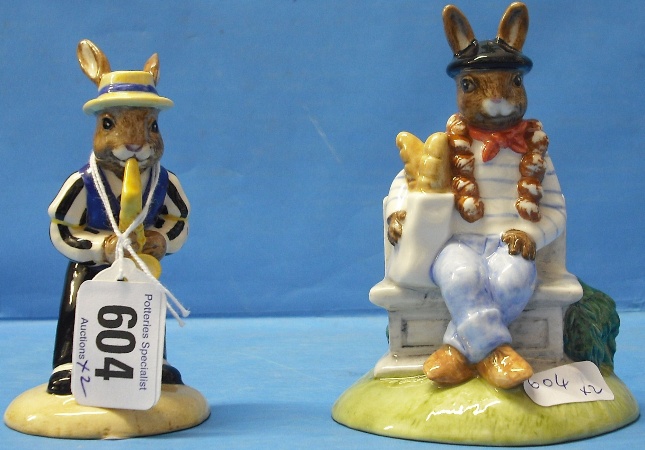 Appraisal: Royal Doulton Bunnykins figures Parisian DB and Saxaphone DB Both