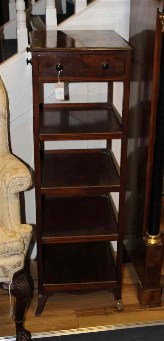 Appraisal: A late George III mahogany five tier whatnot on square