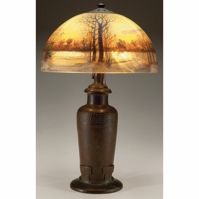 Appraisal: Good Handel table lamp bronzed metal base with an original