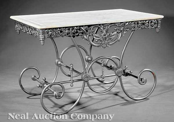 Appraisal: A Good Antique French Cast Iron Table du P stisserie