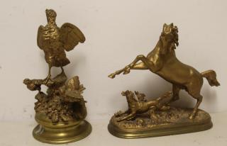 Appraisal: PAUTROT R Gilt Bronze of Horse Spooked By Dog x