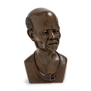 Appraisal: Casper Darere South African - Old Man patinated bronze inscribed