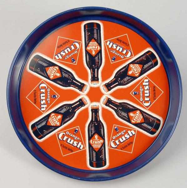 Appraisal: s Orange Crush Round Brown Bottle Tray Description Wonderful tray