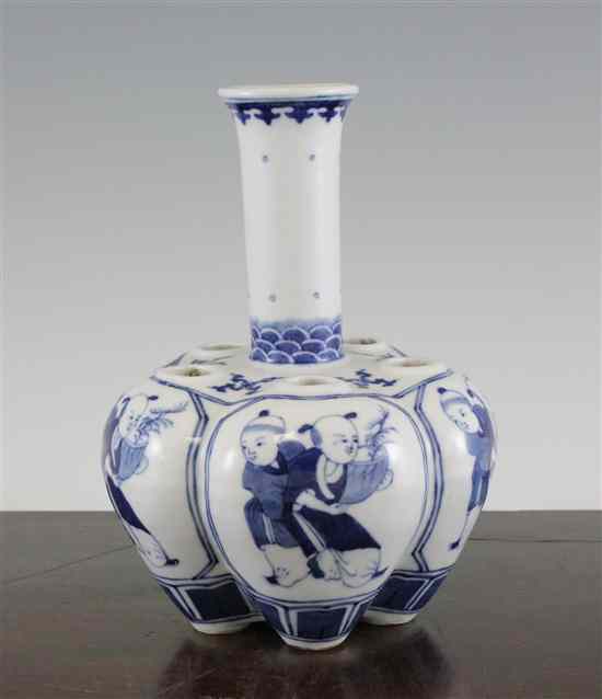 Appraisal: A Chinese blue and white multiple tulip vase th century