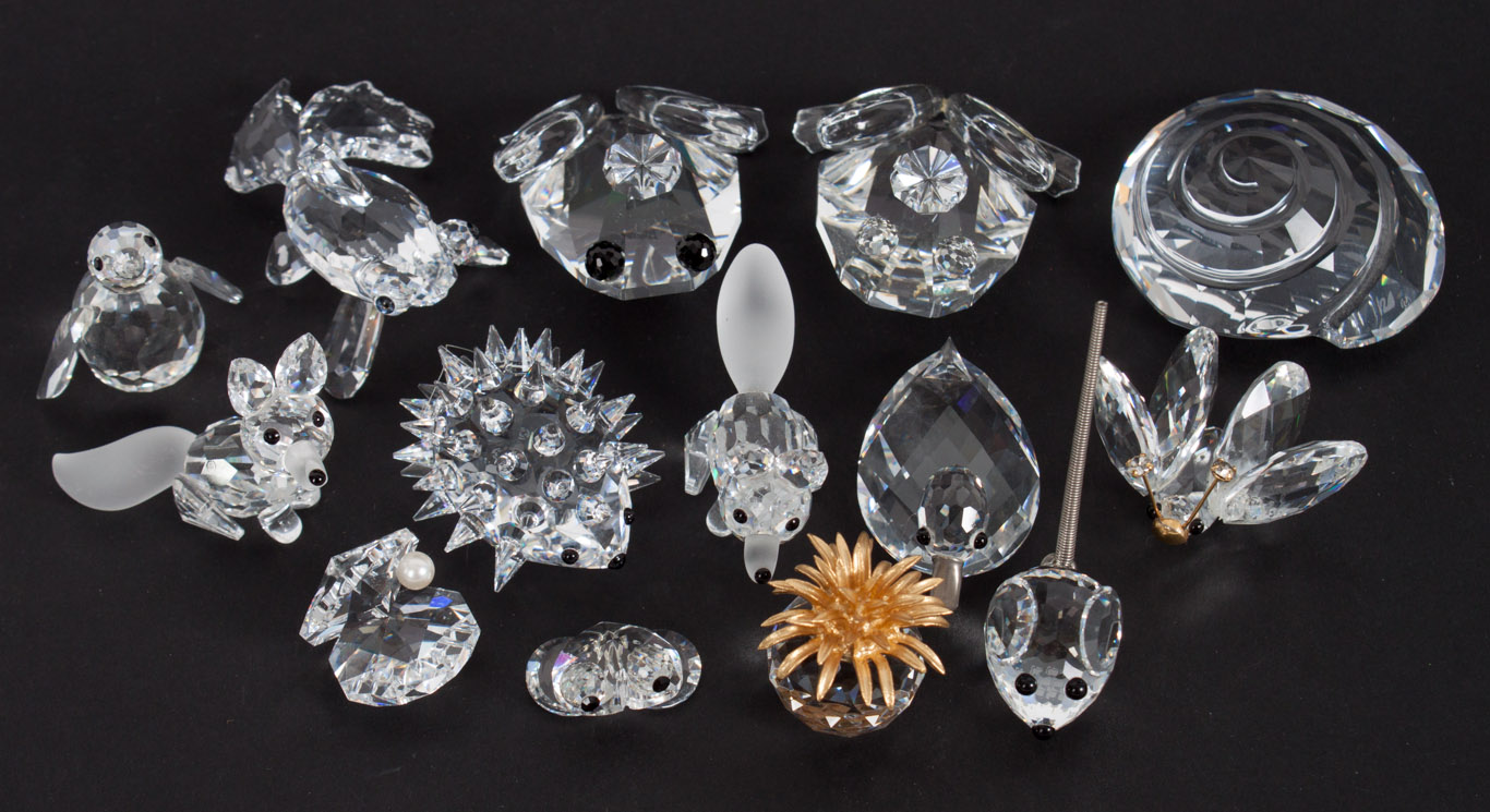 Appraisal: Swarovski cut crystal animals including hedge hog foxes frog princes