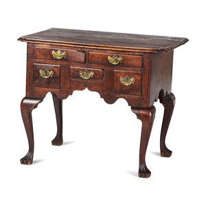 Appraisal: A Queen Anne Figured Walnut Dressing Table Likely Pennsylvania Circa