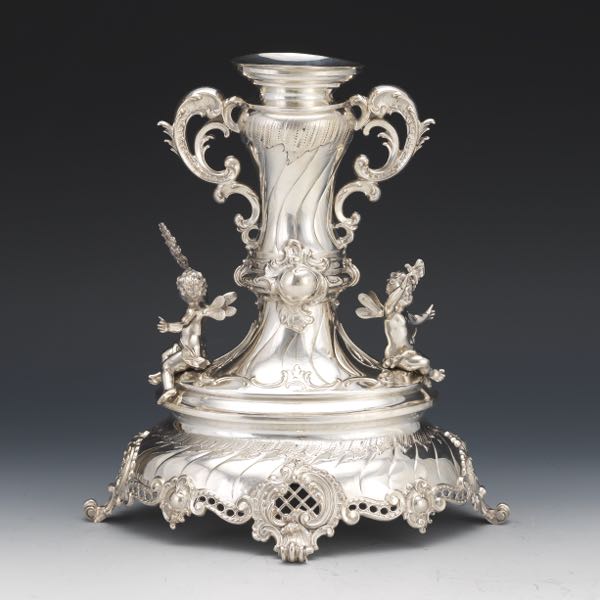 Appraisal: GERMAN SILVER ROCOCO STYLE CENTERPIECE BASE x x silver stand