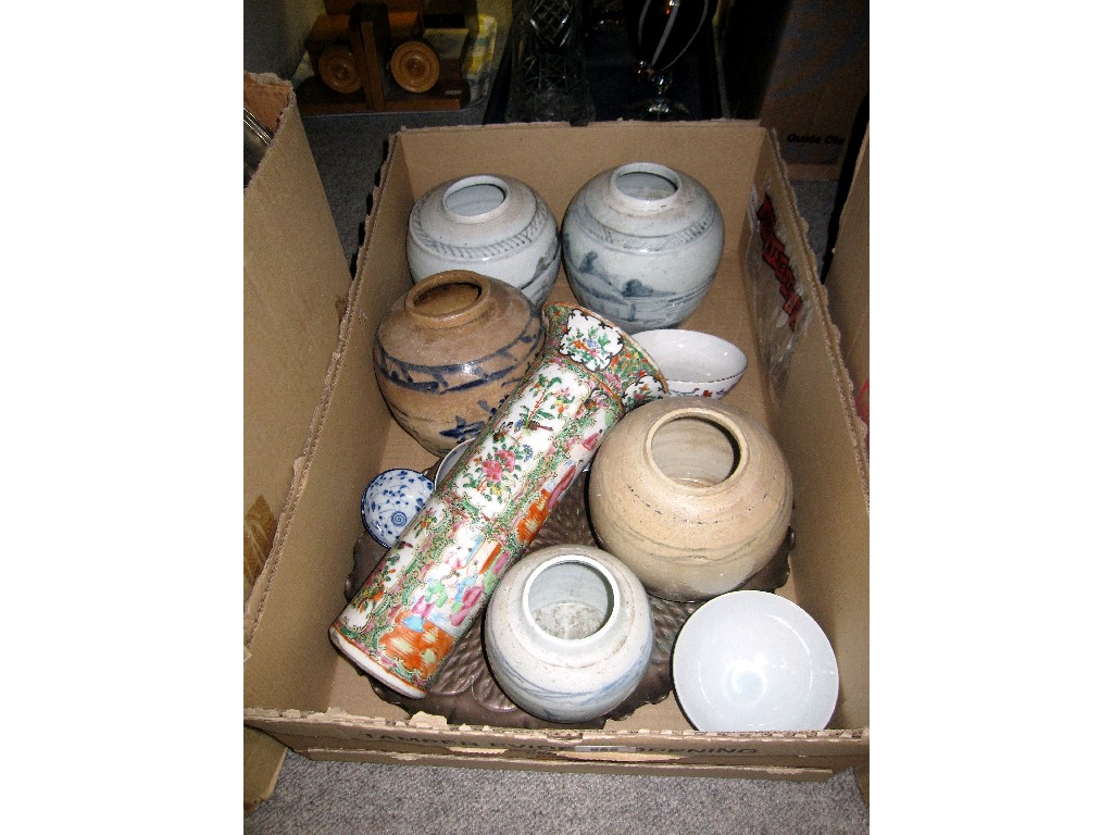 Appraisal: Lot of assorted oriental pots jars and vases etc