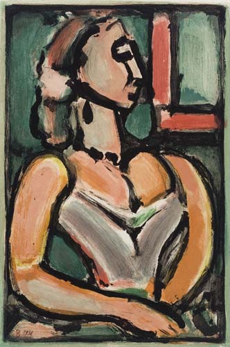 Appraisal: GEORGES ROUAULT Femme Fi re Color aquatint x mm x