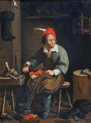 Appraisal: FOLLOWER OF ADRIAEN VAN OSTADE - 'The Cobbler' oils on