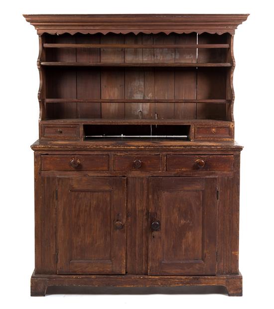 Appraisal: Sale Lot A Provincial Pine Welsh Cupboard in two parts