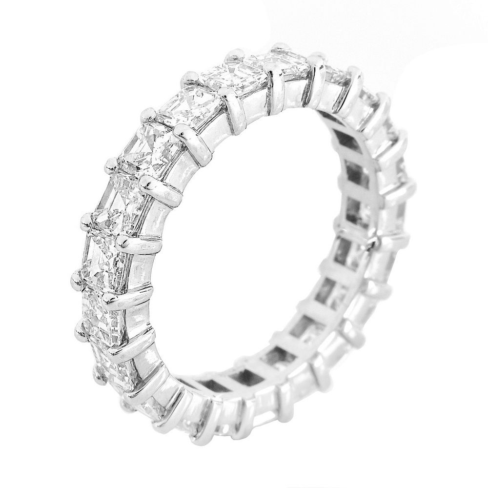 Appraisal: Asher Cut Diamond and Platinum Eternity Band Approx Carat Asher