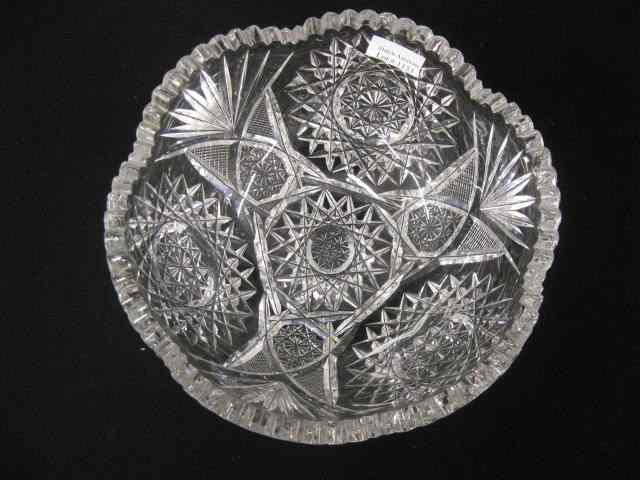 Appraisal: Cut Glass Bowl starburst diamond fan '' diameter excellent brilliant