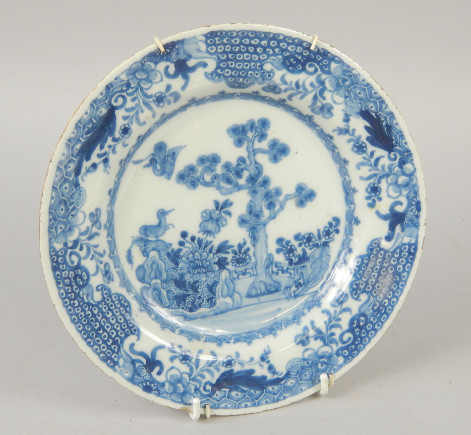 Appraisal: An thC blue and white plate the circular outline with