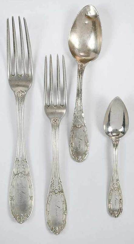 Appraisal: Twelve Albert Cole coin Silver Flatware Amercian th century oval