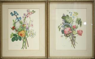 Appraisal: After Jean Louis Prevost The pair depicting bouquets of wild