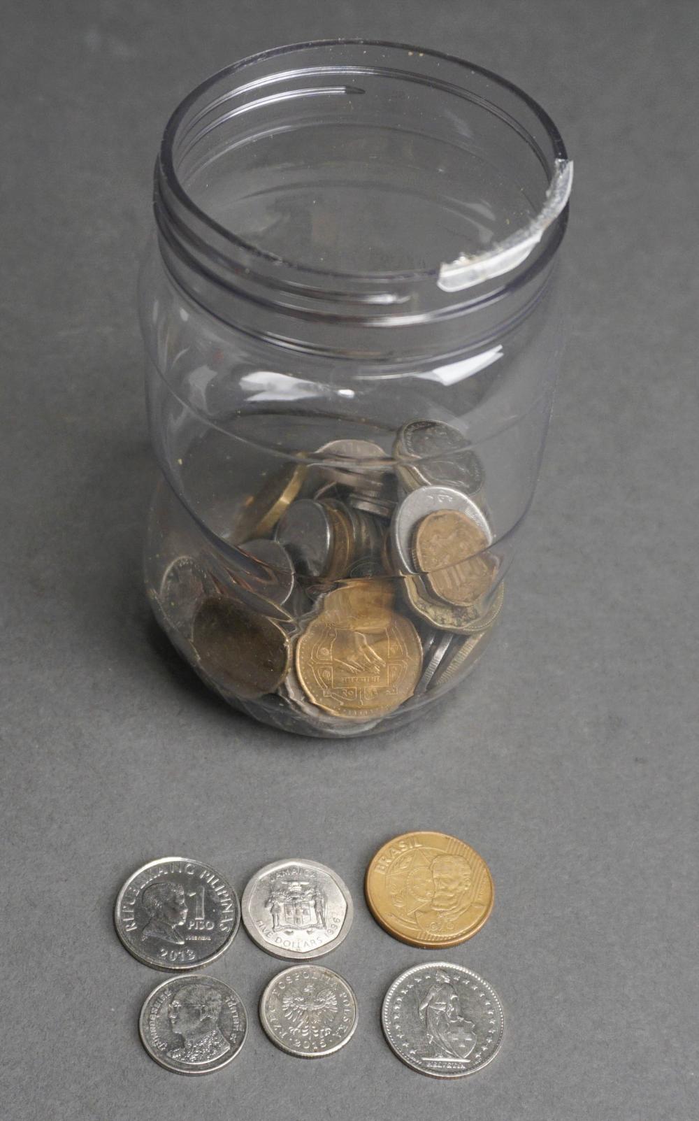 Appraisal: JAR OF FOREIGN COINSJar of Foreign Coins