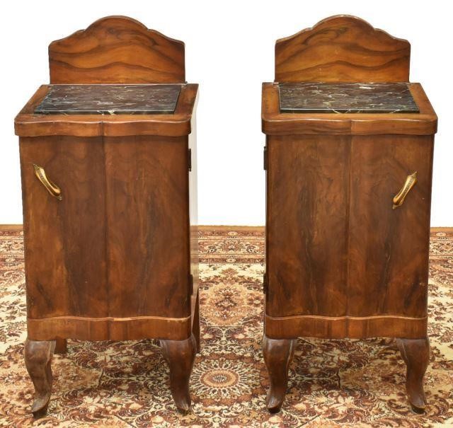 Appraisal: pair Italian Art Deco mahogany bedside cabinets c s raised