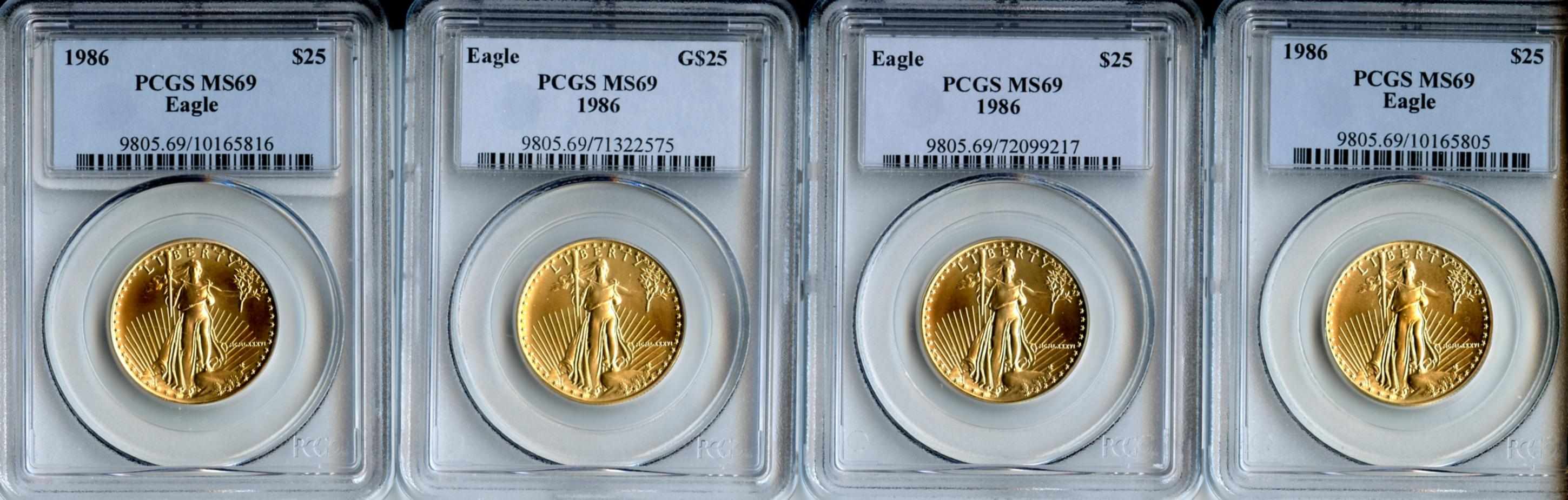 Appraisal: oz Gold Eagle MS PCGS All are bright and appear