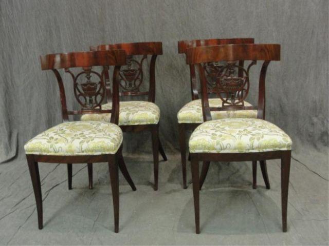 Appraisal: Mahogany Neoclassical Style Dining Chairs Great quality and very decorative