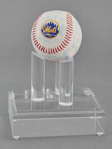 Appraisal: ANEW YORK METS Signed baseball printed with a Mets logo