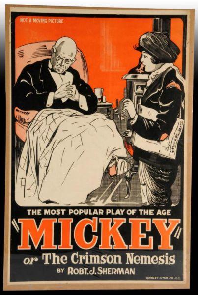 Appraisal: Mickey Paper Litho Theatre Poster Description Circa Very mild edge