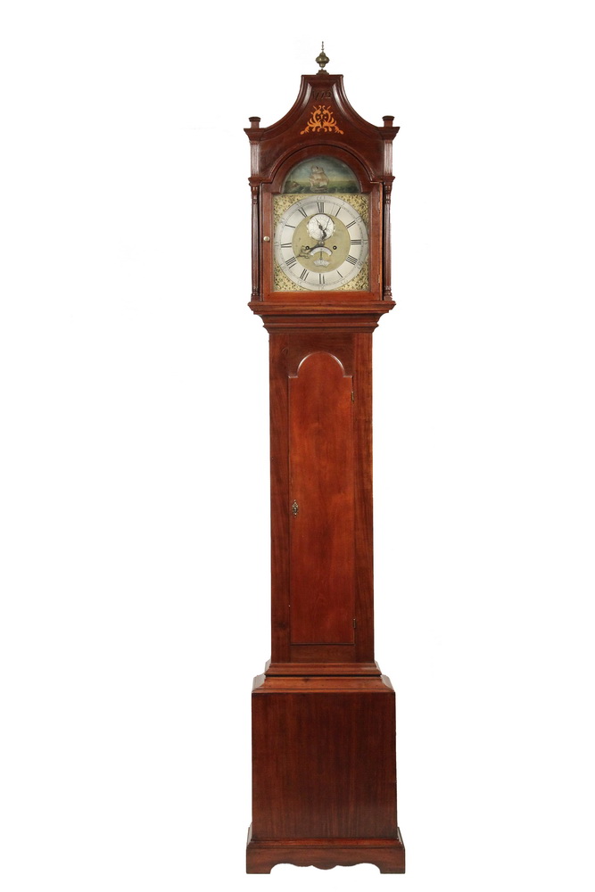 Appraisal: TALL CASE CLOCK - Rocking Ship Time and Strike Clock