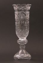 Appraisal: Impressive Cut Glass Vase th Century Large molded glass vase