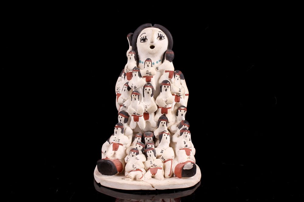 Appraisal: Acoma Pueblo Ceramic Storyteller Fetish Statue Featured in this lot