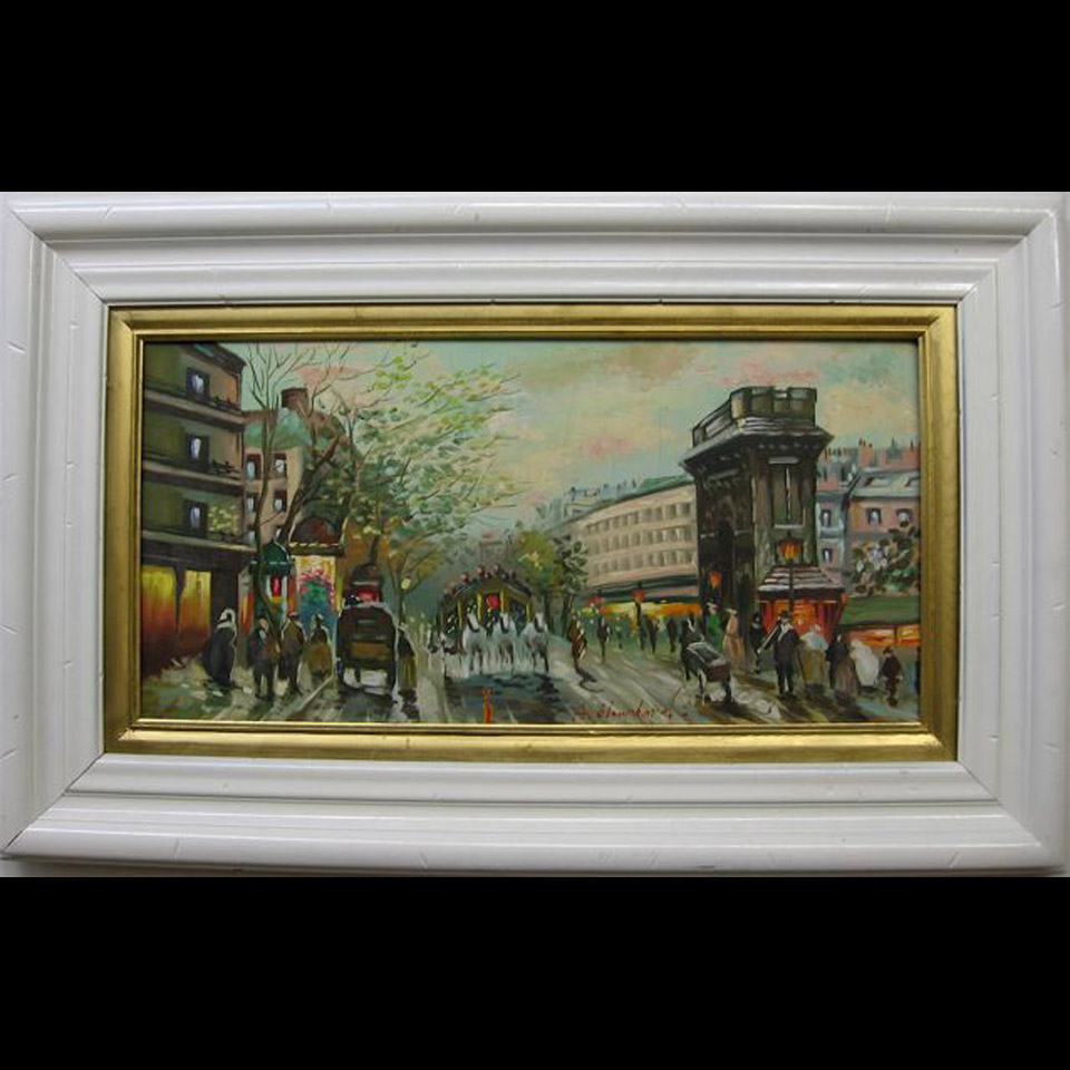 Appraisal: A BLANCHARD TH CENTURY FRENCH PARIS STREET SCENE OIL ON