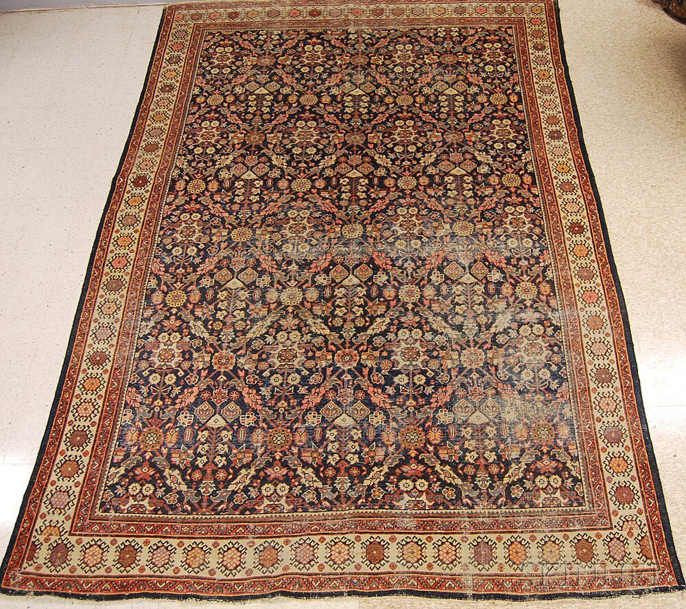 Appraisal: Mahal Carpet West Persia early th century wear throughout ft