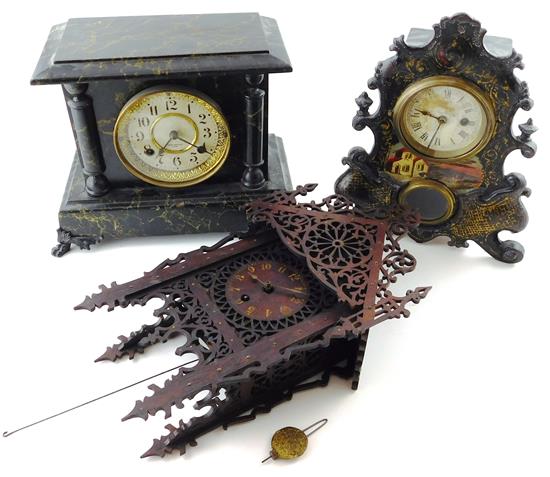 Appraisal: CLOCK Trio of assorted clocks New Haven Clock Company Canfield