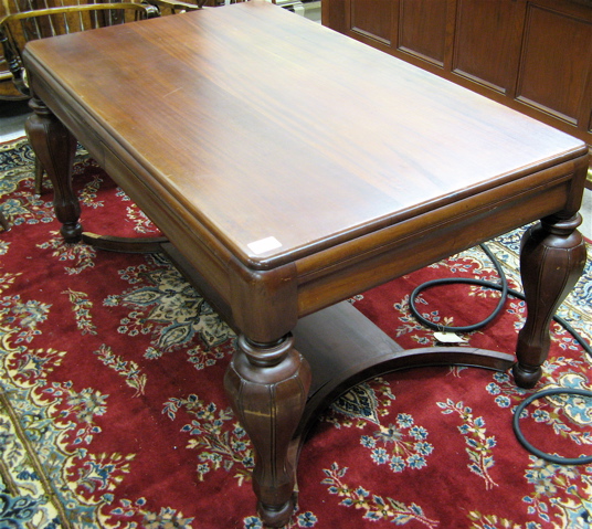 Appraisal: MAHOGANY PARTNER'S LIBRARY TABLE American early th century having a