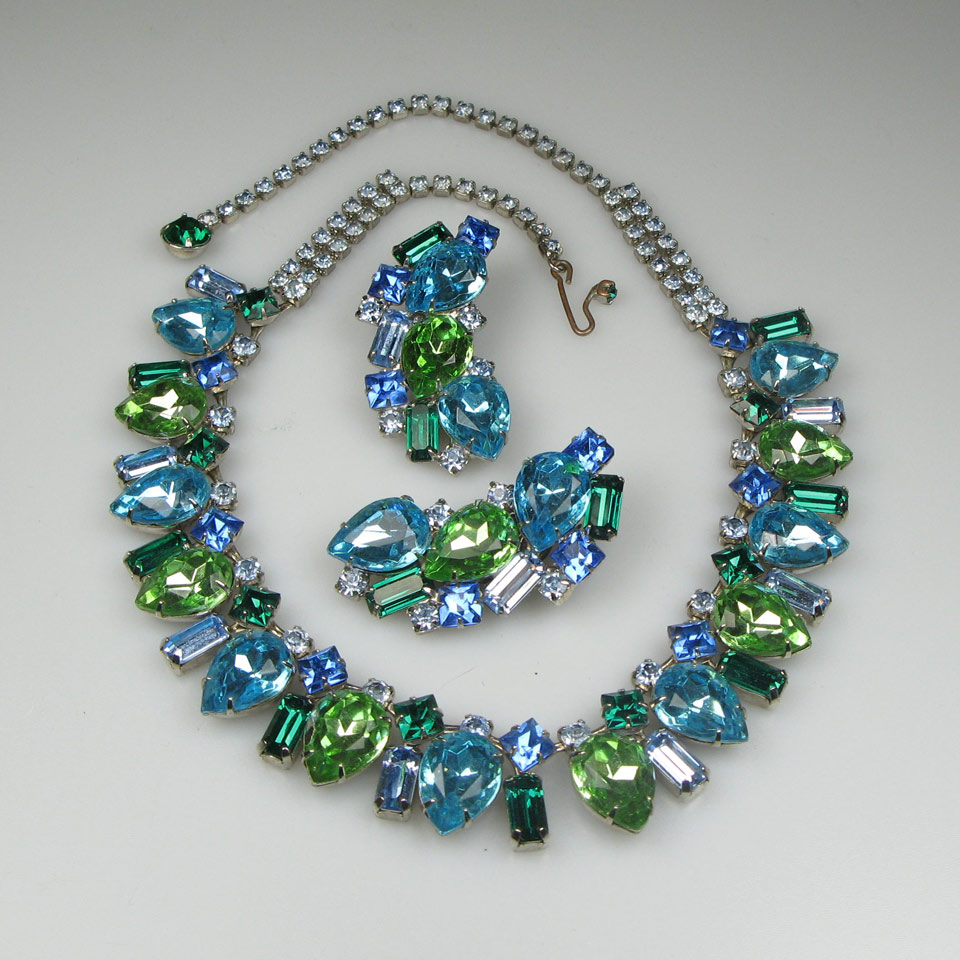 Appraisal: Juliana Necklace And Earring Suite set with rhinestones of various