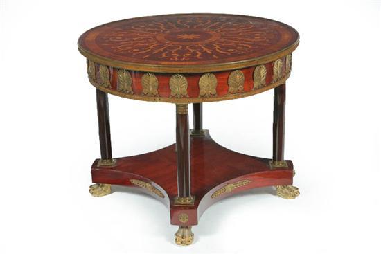 Appraisal: CLASSICAL-STYLE TABLE Twentieth century mahogany metal Ormolu mounted table with