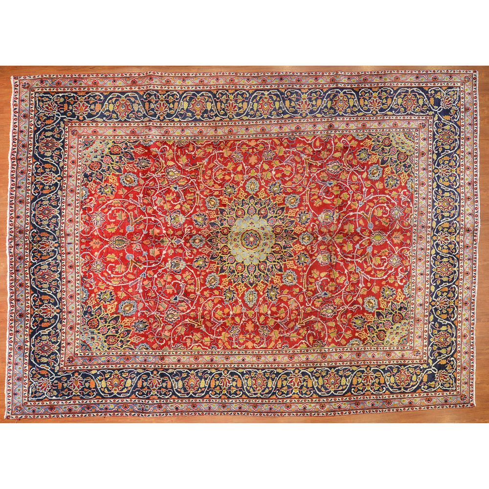 Appraisal: Meshad Carpet Persia x Fourth quarter- th century hand-knotted wool