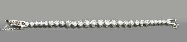 Appraisal: A diamond and k white gold tennis bracelet estimate total