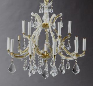 Appraisal: Maria Theresa Style Crystal and Gilt Metal Sixteen Light Chandelier