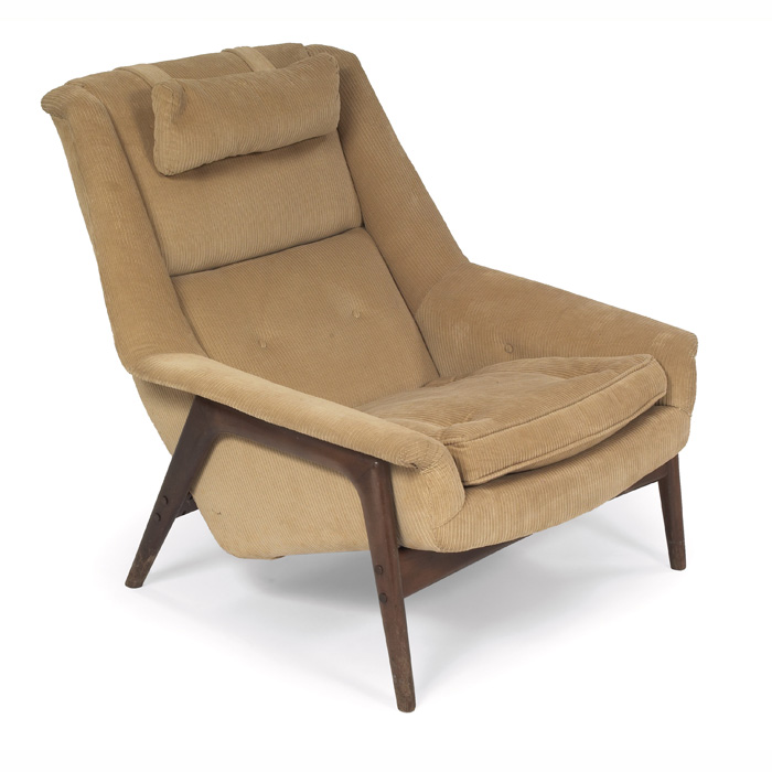 Appraisal: Folke Ohlsson lounge chair by Dux Denmark sculptural upholstered seat