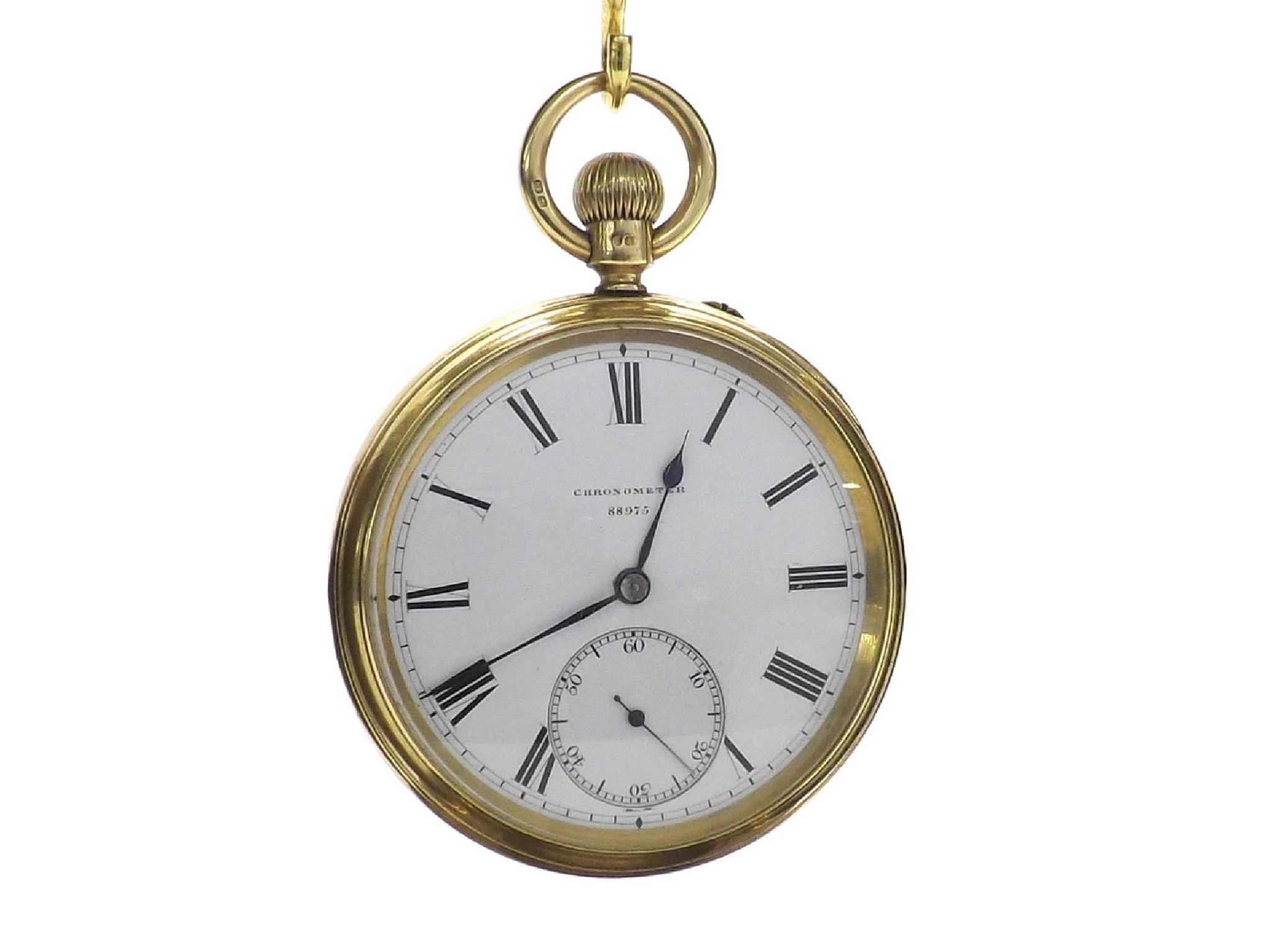 Appraisal: Spring detent ct pocket chronometer London fusee three quarter plater