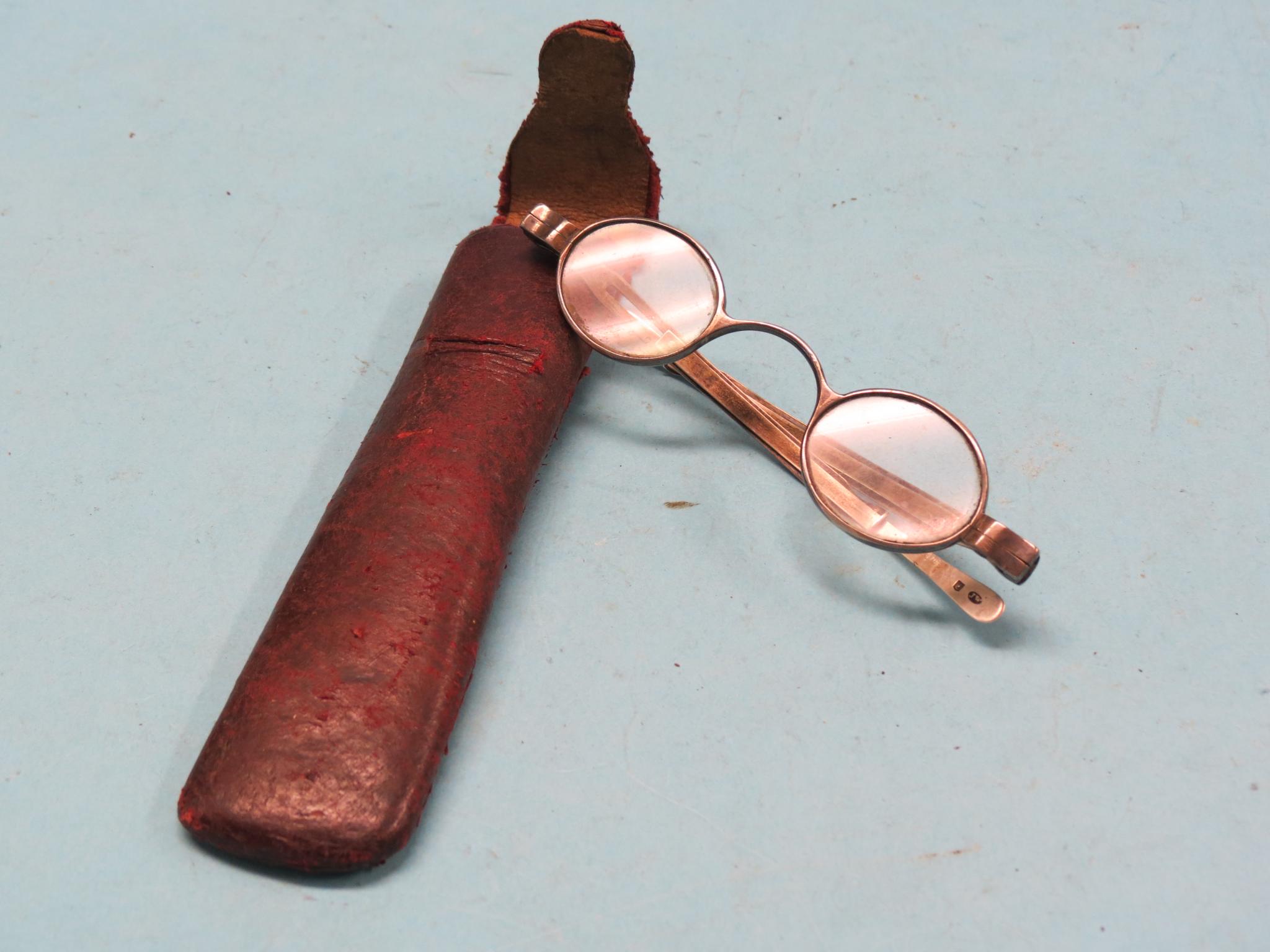 Appraisal: A pair of early th century silver spectacles Birmingham perhaps