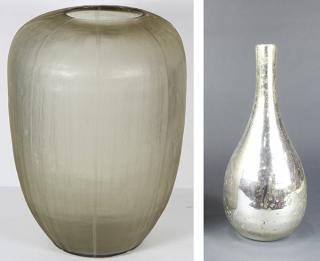 Appraisal: lot of Large Moderne etched and blown glass vase lot