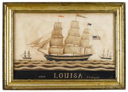 Appraisal: American School th centuryportrait of the clipper ship louisa t